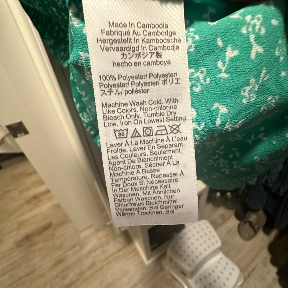 J. Crew Green Floral Blouse - Picture 4 of 5